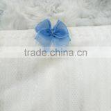 New Design Young Ladies White Embroidered Blue Bow Bra and Panty Set thumbnail-5