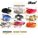 Premium Flat 18K Gold Muticolor Sheepskin Leather Sneaker Shoelaces Company Name Metal Aglets Tips Sheepskin Leather Shoelace thumbnail-4