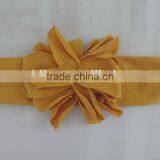 Boutique Baby Girls Fashion Capitium Bowknot Flower Light Yellow Color Cotton Neoteric thumbnail-1