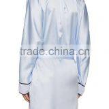 Custom Made 100% Polyester Hand Wash Sky-Blue Silk Night Gown for Women thumbnail-3
