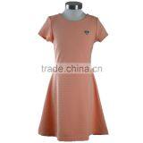 Simple Short Sleeve Polyester Cotton Frocks Design Dress for Girl thumbnail-1
