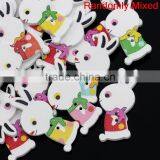 Cheap Wholesale Scrapbooking Rabbit Animal Mixed 2 Holes Wood Sewing Buttons thumbnail-3