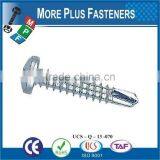 Made in Taiwan Pan Head Phillips Recess Stainless Steel Zinc Plated Zinc Finish Self Drilling Screw thumbnail-3
