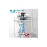 Plastic Coating Double Rack Basket With Suction Cup thumbnail-2