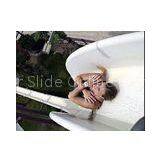 Fiberglass Large Green / White High Speed Slide , Swimming Pool Slides thumbnail-1