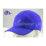 100% Royal Polyester  Running Sports Baseball Caps With Embroidery On Front