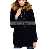 Black Hooded Russian Women Winter Jacket Coat