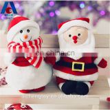 custom christmas plush toy christmas snowman and santa claus doll for wholesale