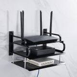 Black Medium Three-layer Aluminum STB Rack Router Wall Mounted Telephone TV STB Rack