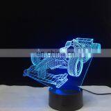 Sport Racing Car 7 Color Lamp LED Night Light For Kids Touch USB Table Lamp 3D LED LIGHT Formula 1 Sport Car thumbnail-6