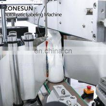 ZONESUN ZS-TB300 Automatic Double Size Tube Sticker Water Flat Bottle Labeling Machine For Bottles thumbnail-2