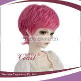 Short Cute Pink Synthetic Fiber Bob Doll Wigs thumbnail-3
