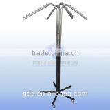 Good Quality 4 Arms Chrome Store Display Stand With 5 Wheels thumbnail-1