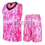 Basketball Sportswear Cheap Custom Wholesale Men's Blue Sublimated Camo Basketball Uniform thumbnail-2