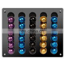 Wall Mounted Acrylic Nespresso Coffee Capsule Holder With Magnets Espresso Coffee Pod Rack Capsule Holder