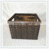 2013 square woven storage colored plastic basket with handle