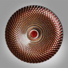 Wholesale Hand Made 13 Inches Red And Gold Banquet Wedding Glass Charger Plates thumbnail-1