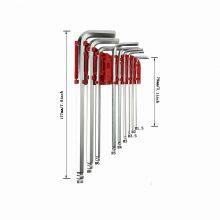 Ball Head Hexagon Wrench Set Medium-length 9 Pieces Set of Alloy Steel Material is Durable and Not Easy to Deform 0.06in-0.39in thumbnail-2