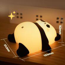 New Cute Cartoon Panda Night Light Usb Rechargeable Bedside Lamp Home Decor Silicone Animal Led Night Light For Child Gift thumbnail-3
