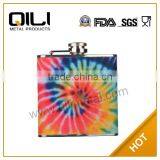 8oz Stainless Steel Bottles of Alcohol With Heat Transfer Printing Logo