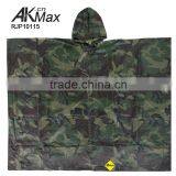 Breathable Nylon Woodland Camouflage Police Rain Poncho thumbnail-4