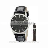 2015 Hot Selling Men Stainless Steel Leather Band Factory Watch