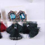 New Fashion Jewelry Hot Sale Crystal Vintage Tassel Statement Bib Earrings Factory Price thumbnail-3