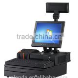 Good quality pos 12 inch monitor supermarket cash register with cash drawer and card reader
