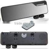 Dual camera record car dvr rearview mirror