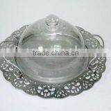 100066SA-1-Chromed Metal and Glass Dome Holder thumbnail-1