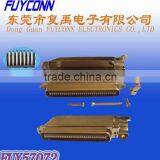 90 Degree Side Cable Entry 2.16mm Centerline RJ21 Amphenol 64 Way IDC Male Connector With Matel Cover
