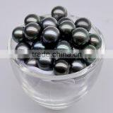 9-10 mm AAA Perfect Round Top Quality Hawaiian Black Pearls thumbnail-4
