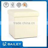 White Leather Cube Ottomans &stools