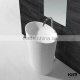 Acrylic Solid Surface Oval Freestanding Resin Sinks for Bathroom