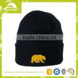 Custom Winter Embroidery Black Minion Beanie Hat