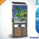 Advertising Trash Bins / Multifuction Comminity Solar Light Box With Waste Can thumbnail-3