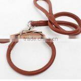 Strong Genuine Real Leather Dog Pet Cat Leash Lead Rope Collar Brown Adjustable thumbnail-1