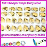 Wholesale golden hematite color crystal jewelry beads sharp back rhinesontes