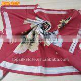High Quality Red Square Silk Scarf Wholesale thumbnail-1