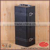 Clear Window Round Tube Whisky Leather Packaging Box With Handle thumbnail-2