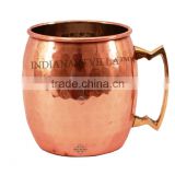 Copper Nickle Round Hammered Moscow Mule Beer Mug Cup 18Oz For Bar