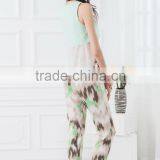 NEW ARRIVAL Summer Tank Top 2016 Green and White See Through Shirt for Woman Chiffon Fabric Cheap Price thumbnail-5
