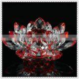 Red/Clear Beautiful Crystal Lotus for Home Decoration thumbnail-1