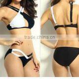 Foreign Trade in Black and White Color Matching Biniki Europe and Sexy Women's Bathing Suit thumbnail-2