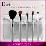5pcs Animal Hair Wood Wand Makeup Brush Set Cosmetic Travel Make Up Brushes With a Beauty PU Leather Bag thumbnail-1