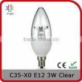 B35 DIMMING 200LM 3W EQUAL TO 25W E12 FLAME CANDLE CRYSTAL BULB FOR CANADA thumbnail-1