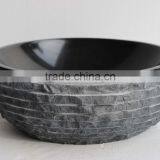 Natural Smooth Polished Black Marble Bathroom Wash Basin thumbnail-3
