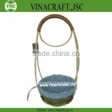 Bamboo flower basket with handle