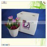 Gift Painted Square Lock Paulownia Wooden Box thumbnail-6