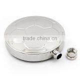 4.5 OZ Stainless Steel Flagon Football Style Bright Polished Circular Flagon thumbnail-1
